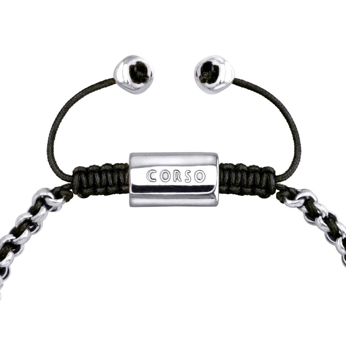 Pulsera En baño de rodio, Hilo de seda, Trenzado - Joyería y bisutería fina