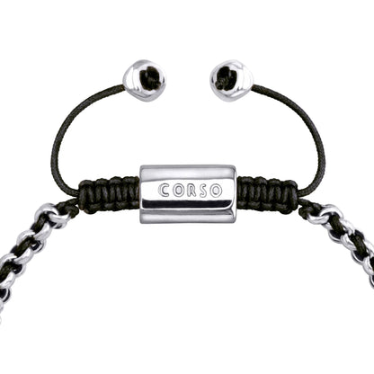 Pulsera En baño de rodio, Hilo de seda, Trenzado - Joyería y bisutería fina