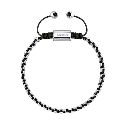 Pulsera En baño de rodio, Hilo de seda, Trenzado - Joyería y bisutería fina