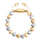 Pulsera con lunetas en baño de Oro 22K y rodio, Ajustable - Joyería y bisutería fina