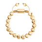 Pulsera ajustable con lunetas facetadas y placa central con insignia bañada en oro 22K - Joyería y bisutería fina