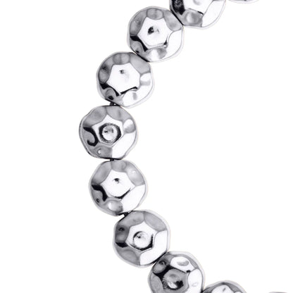 Pulsera ajustable con lunetas facetadas y placa central con insignia bañada de rodio - Joyería y bisutería fina