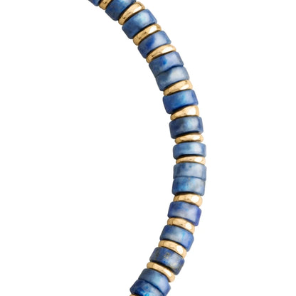 Pulsera con rondeles de piedra de 4mm con mini donas en baño de oro 22K - Joyería y bisutería fina