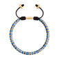 Pulsera con rondeles de piedra de 4mm con mini donas en baño de oro 22K - Joyería y bisutería fina