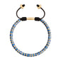 Pulsera con rondeles de piedra de 4mm con mini donas en baño de oro 22K - Joyería y bisutería fina