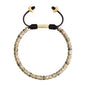 Pulsera con rondeles de piedra de 4mm con mini donas en baño de oro 22K - Joyería y bisutería fina