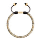 Pulsera con rondeles de piedra de 4mm con mini donas en baño de oro 22K - Joyería y bisutería fina