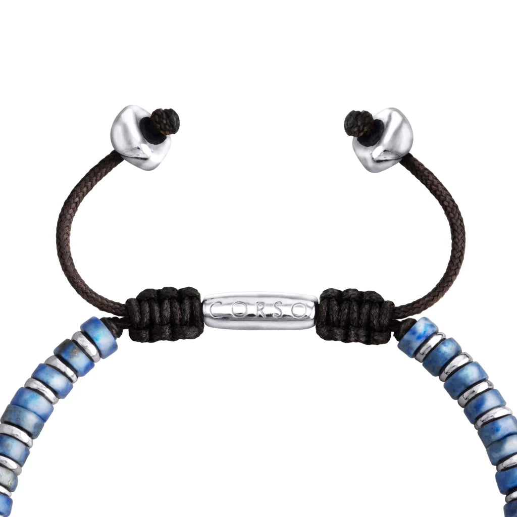 Pulsera con rondeles de piedra de 4mm con mini donas en baño de rodio - Joyería y bisutería fina