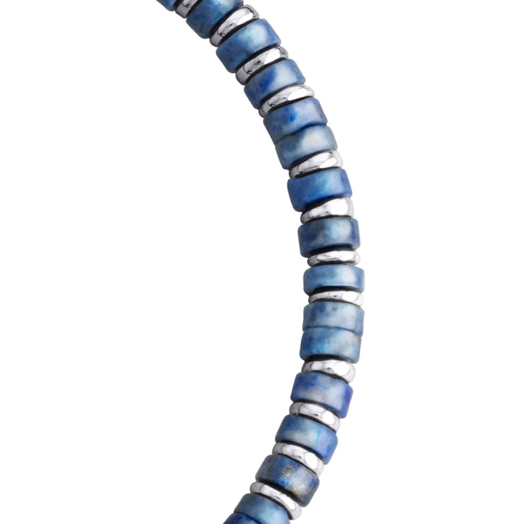 Pulsera con rondeles de piedra de 4mm con mini donas en baño de rodio - Joyería y bisutería fina