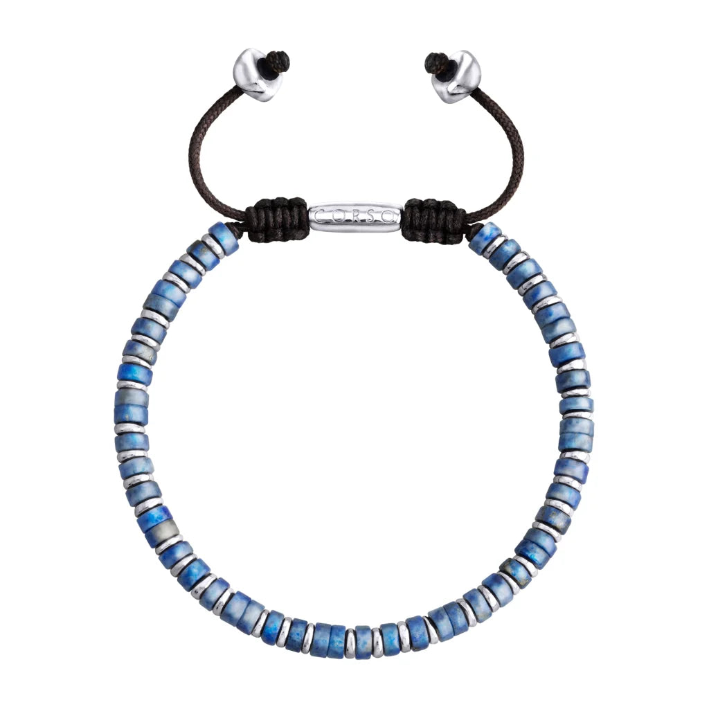 Pulsera con rondeles de piedra de 4mm con mini donas en baño de rodio - Joyería y bisutería fina