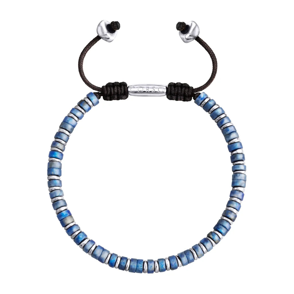 Pulsera con rondeles de piedra de 4mm con mini donas en baño de rodio - Joyería y bisutería fina