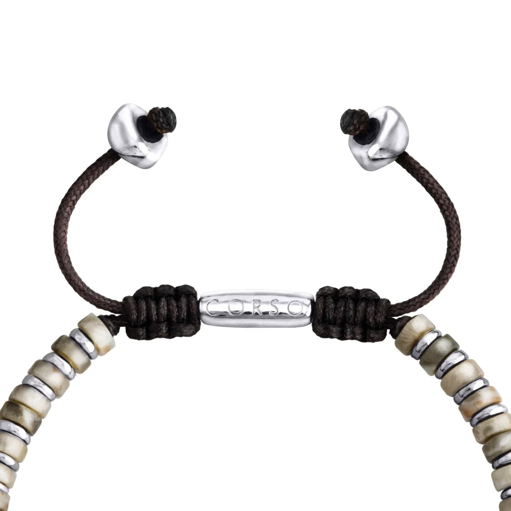 Pulsera con rondeles de piedra de 4mm con mini donas en baño de rodio - Joyería y bisutería fina
