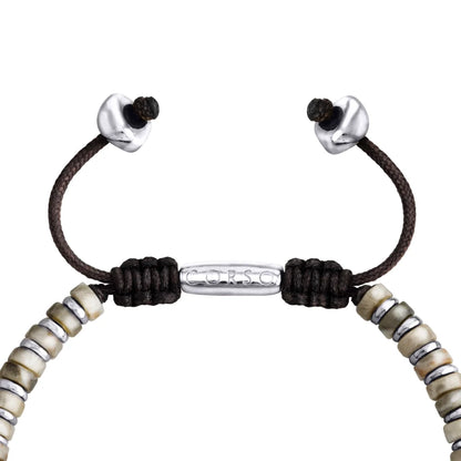 Pulsera con rondeles de piedra de 4mm con mini donas en baño de rodio - Joyería y bisutería fina