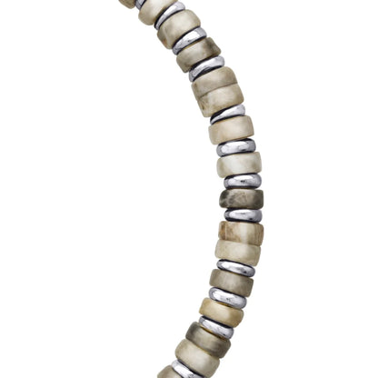Pulsera con rondeles de piedra de 4mm con mini donas en baño de rodio - Joyería y bisutería fina