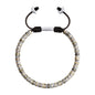 Pulsera con rondeles de piedra de 4mm con mini donas en baño de rodio - Joyería y bisutería fina