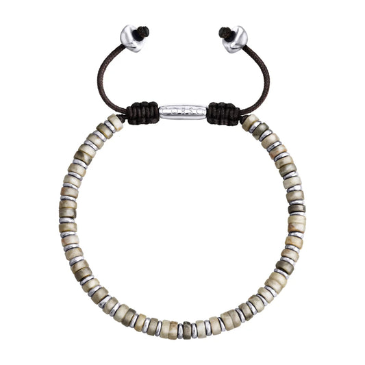 Pulsera con rondeles de piedra de 4mm con mini donas en baño de rodio - Joyería y bisutería fina