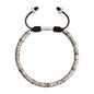 Pulsera con rondeles de piedra de 4mm con mini donas en baño de rodio - Joyería y bisutería fina