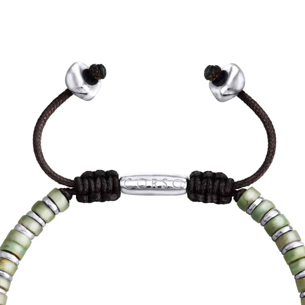 Pulsera con rondeles de piedra de 4mm con mini donas en baño de rodio - Joyería y bisutería fina