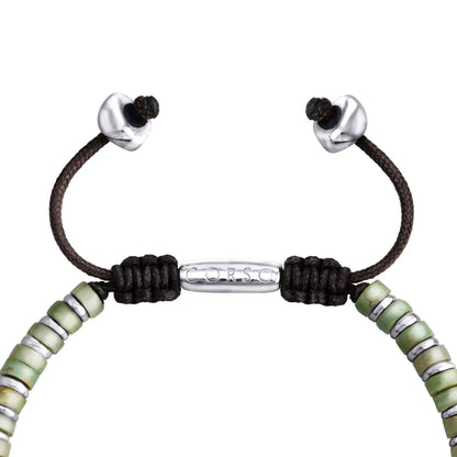 Pulsera con rondeles de piedra de 4mm con mini donas en baño de rodio - Joyería y bisutería fina