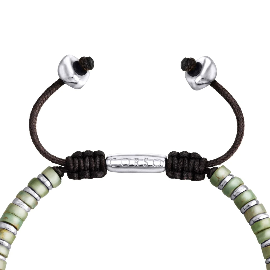 Pulsera con rondeles de piedra de 4mm con mini donas en baño de rodio - Joyería y bisutería fina