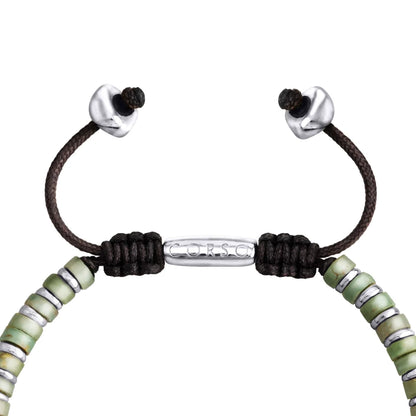 Pulsera con rondeles de piedra de 4mm con mini donas en baño de rodio - Joyería y bisutería fina