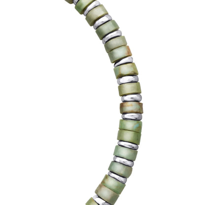 Pulsera con rondeles de piedra de 4mm con mini donas en baño de rodio - Joyería y bisutería fina