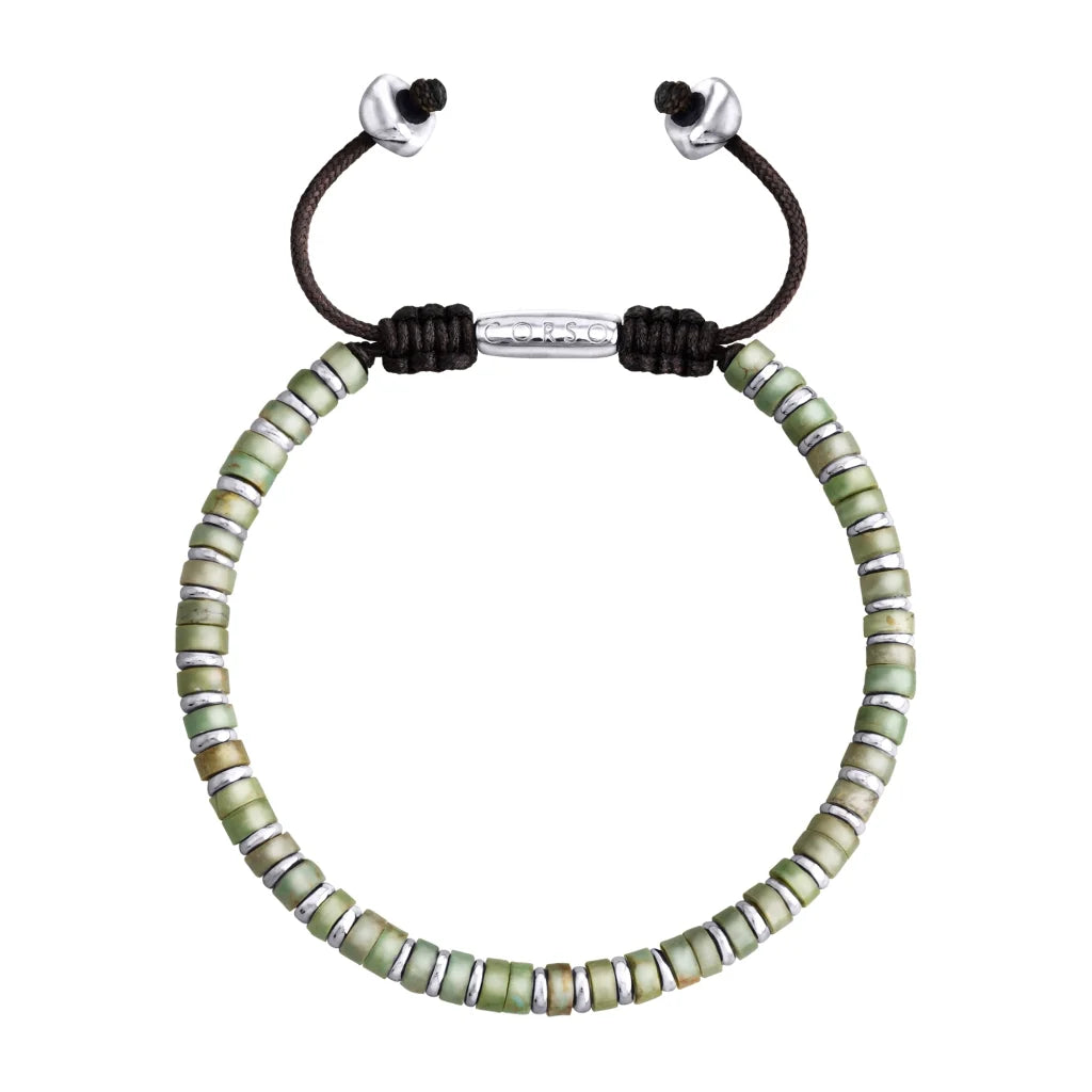 Pulsera con rondeles de piedra de 4mm con mini donas en baño de rodio - Joyería y bisutería fina