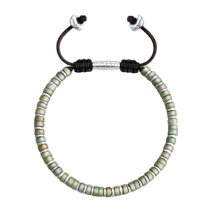 Pulsera con rondeles de piedra de 4mm con mini donas en baño de rodio - Joyería y bisutería fina