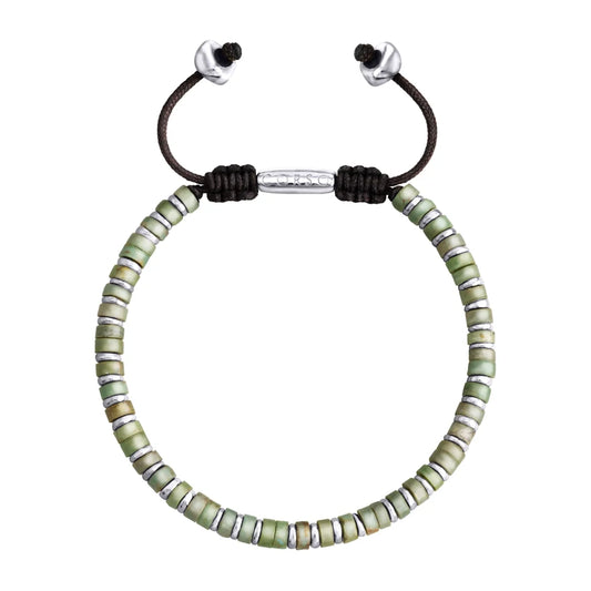 Pulsera con rondeles de piedra de 4mm con mini donas en baño de rodio - Joyería y bisutería fina