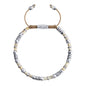 Pulsera ajustable con conchas filipinas de 3mm talladas a mano, intercaladas con cuentas bañadas en rodio - Joyería y bisutería fina