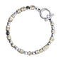 Pulsera en baño de rodio con conchas filipinas talladas a mano y piedras semipreciosas - Joyería y bisutería fina