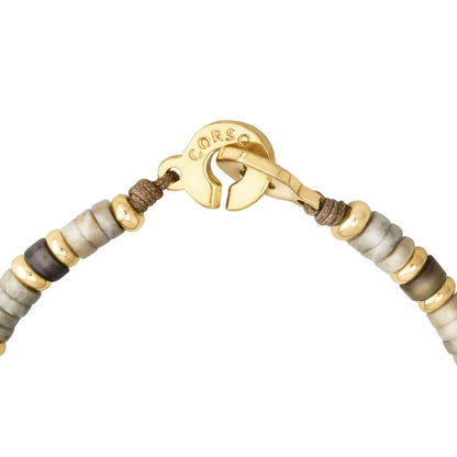 Pulsera baño de Oro 22K, rondeles de piedras naturales - Joyería y bisutería fina