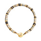 Pulsera baño de Oro 22K, rondeles de piedras naturales - Joyería y bisutería fina
