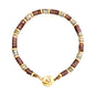 Pulsera baño de Oro 22K, rondeles de piedras naturales - Joyería y bisutería fina
