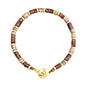 Pulsera baño de Oro 22K, rondeles de piedras naturales - Joyería y bisutería fina