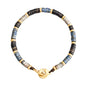 Pulsera baño de Oro 22K, rondeles de piedras naturales - Joyería y bisutería fina