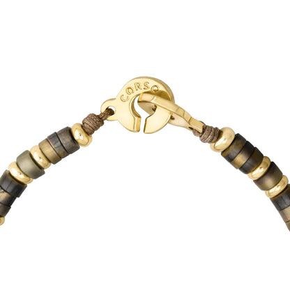 Pulsera baño de Oro 22K, rondeles de piedras naturales - Joyería y bisutería fina