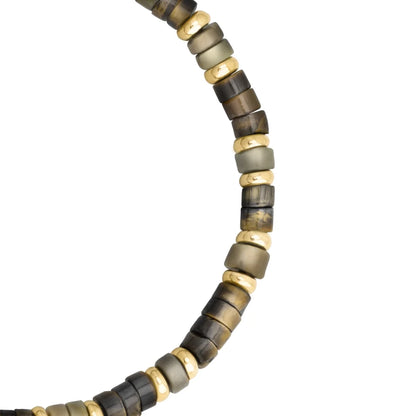 Pulsera baño de Oro 22K, rondeles de piedras naturales - Joyería y bisutería fina