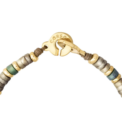 Pulsera baño de Oro 22K, rondeles de piedras naturales - Joyería y bisutería fina