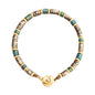 Pulsera baño de Oro 22K, rondeles de piedras naturales - Joyería y bisutería fina