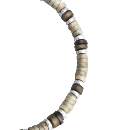 Pulsera baño de rodio, rondeles de piedras naturales - Joyería y bisutería fina