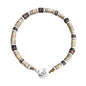 Pulsera baño de rodio, rondeles de piedras naturales - Joyería y bisutería fina
