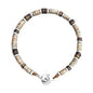 Pulsera baño de rodio, rondeles de piedras naturales - Joyería y bisutería fina
