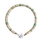 Pulsera baño de rodio, rondeles de piedras naturales - Joyería y bisutería fina