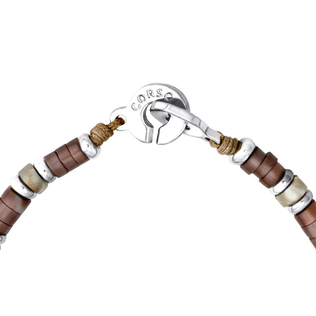 Pulsera baño de rodio, rondeles de piedras naturales - Joyería y bisutería fina