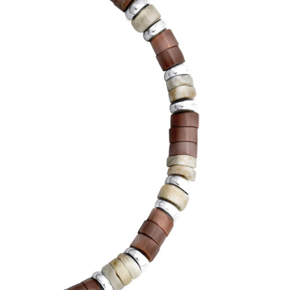 Pulsera baño de rodio, rondeles de piedras naturales - Joyería y bisutería fina