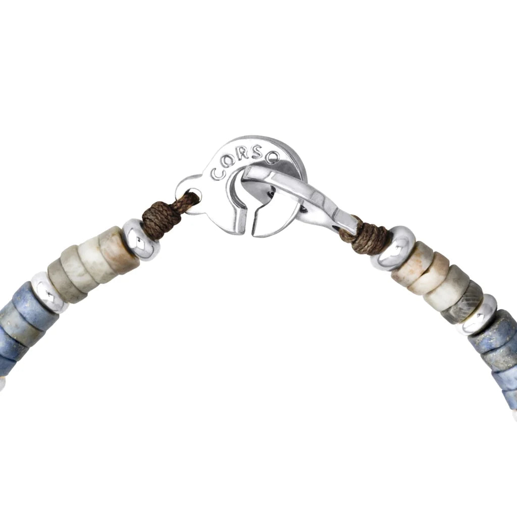 Pulsera baño de rodio, rondeles de piedras naturales - Joyería y bisutería fina
