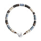 Pulsera baño de rodio, rondeles de piedras naturales - Joyería y bisutería fina