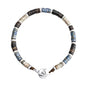 Pulsera baño de rodio, rondeles de piedras naturales - Joyería y bisutería fina