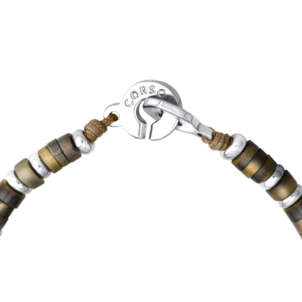 Pulsera baño de rodio, rondeles de piedras naturales - Joyería y bisutería fina